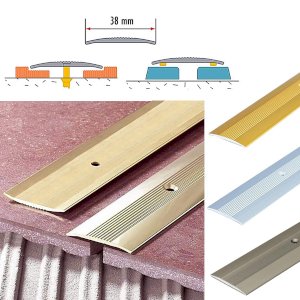 Grooved Floor Trim For Joined Carpets Aluminium