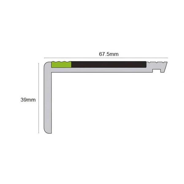 Hard Node PVC 67.5mm × 39mm Heavy Duty Commercial Stair Nosing