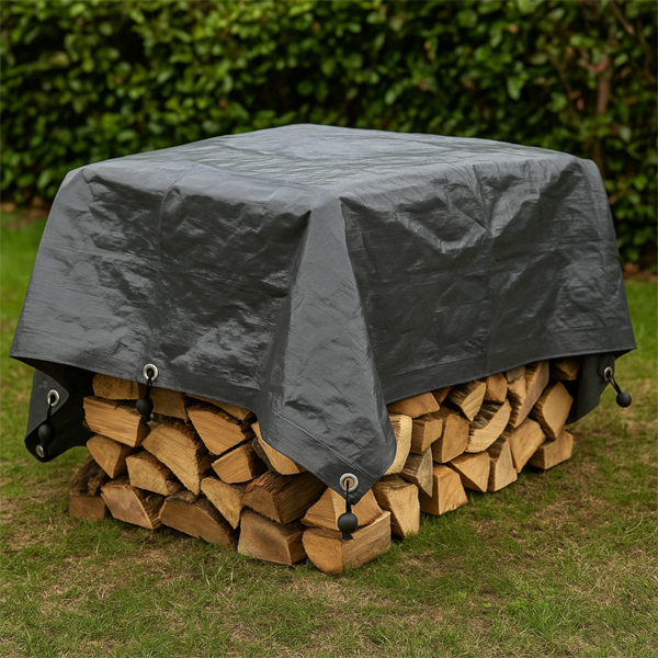 Heavy Duty 200GSM Reinforced Waterproof Tarpaulin Cover + 10 Bungee Balls
