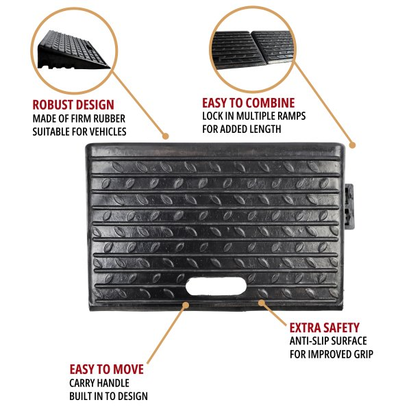 Heavy-Duty Black Kerb Ramp