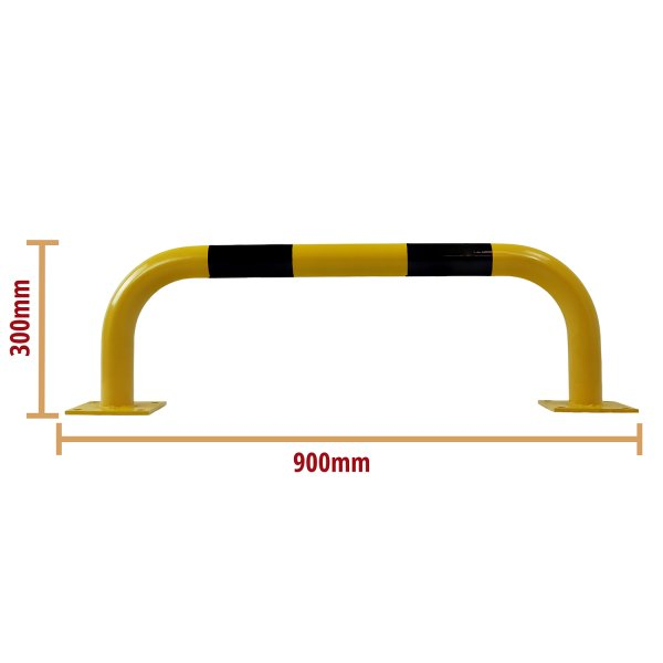 Heavy Duty Hoop Safety Bolt Down Barriers - Black & Yellow
