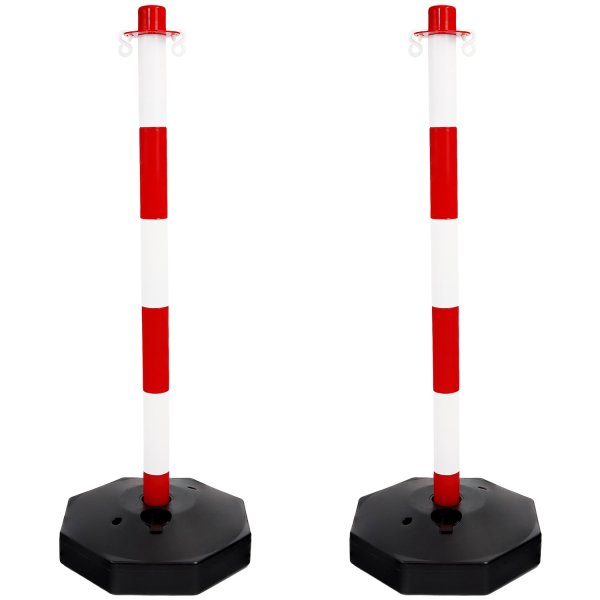 Heavy Duty Plastic Chain Bollards For Outdoor & Indoor Use - 10 Posts