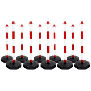 Heavy Duty Plastic Chain Bollards For Outdoor & Indoor Use - 10 Posts