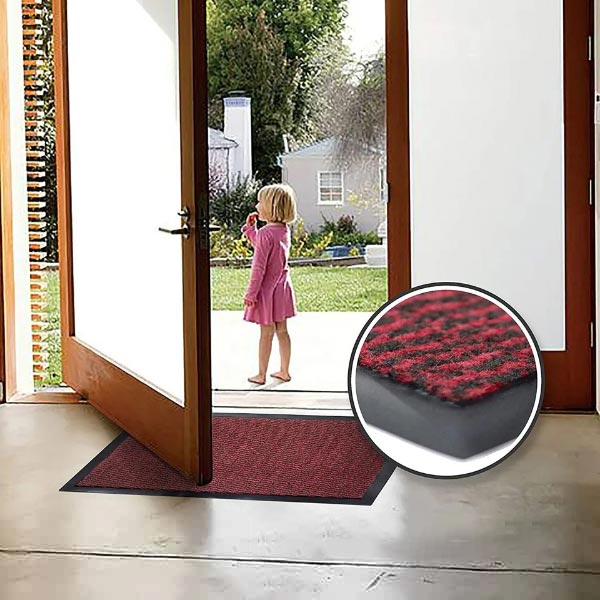 Heavy Duty Red/Black Non Slip Barrier Mats Rubber Hard Wearing For Indoor & Outdoor