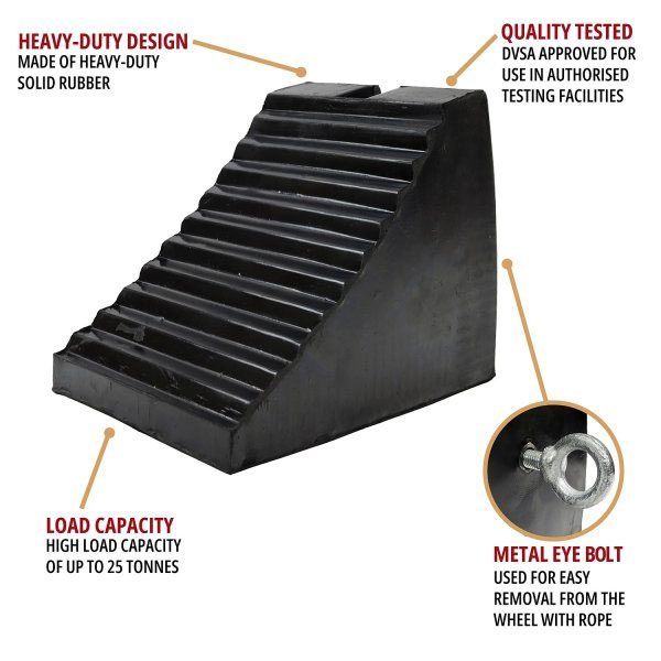Heavy Duty HGV Solid Rubber Wheel Chock