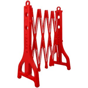 High Visibility Red & White Expandable Safety Barrier