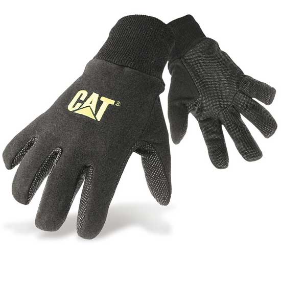 Caterpillar Jersey Dotted Gloves with PVC Grip