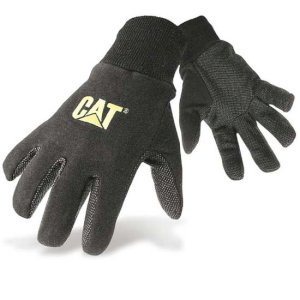 Caterpillar Jersey Dotted Gloves with PVC Grip