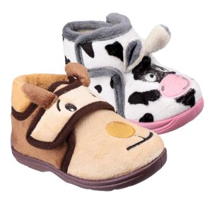 Kids' Farm Print House Slippers