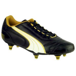Lace-Up Moulded Football Boots with Leather Upper