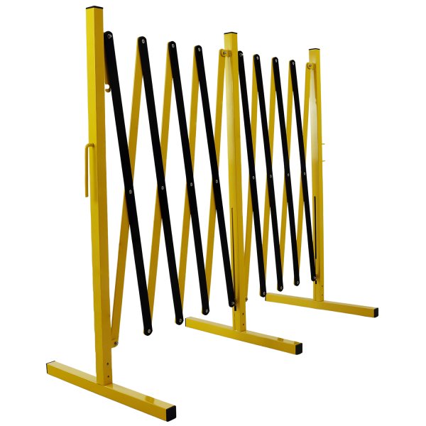 Large Folding Steel Retractable Yellow Collapsible Safety Barrier