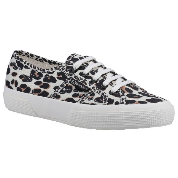 Light Leopard Print Lace-Up Sneakers