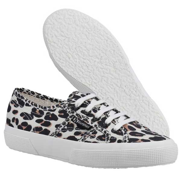 Light Leopard Print Lace-Up Sneakers