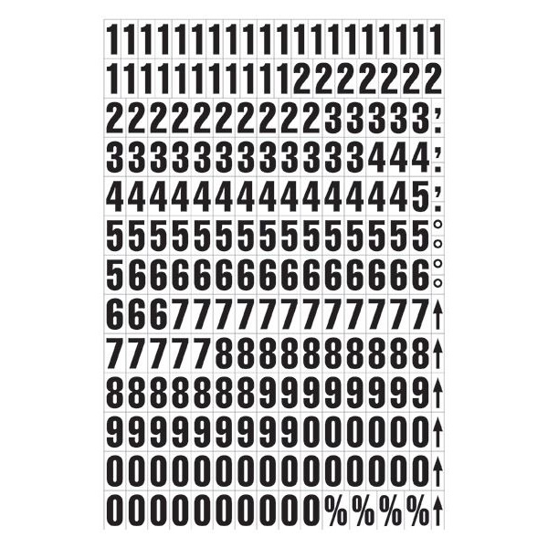 Magnetic Numbers Sheet 43mm Black on White for Fridge & Boards