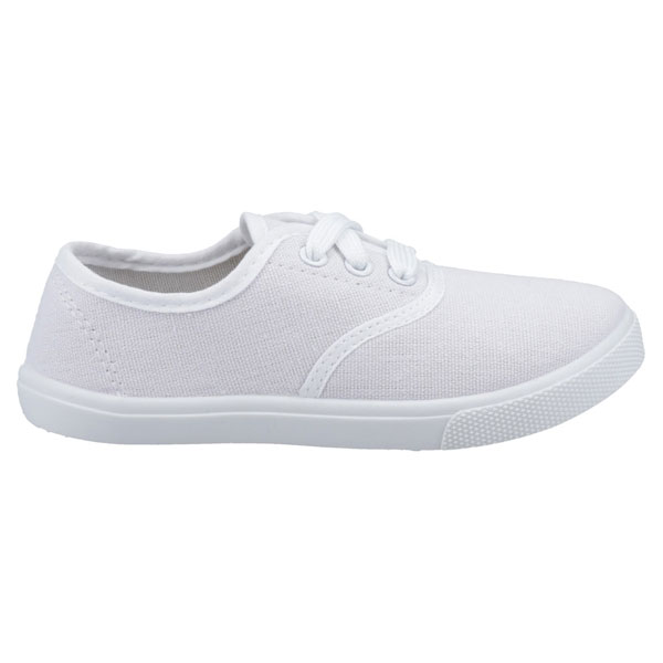 Mirak White Canvas Lace Up Plimsolls