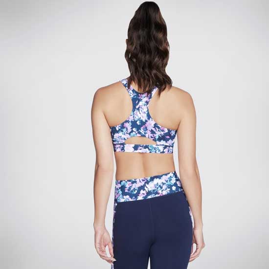 Front Zip Misty Floral Print Sports Bra