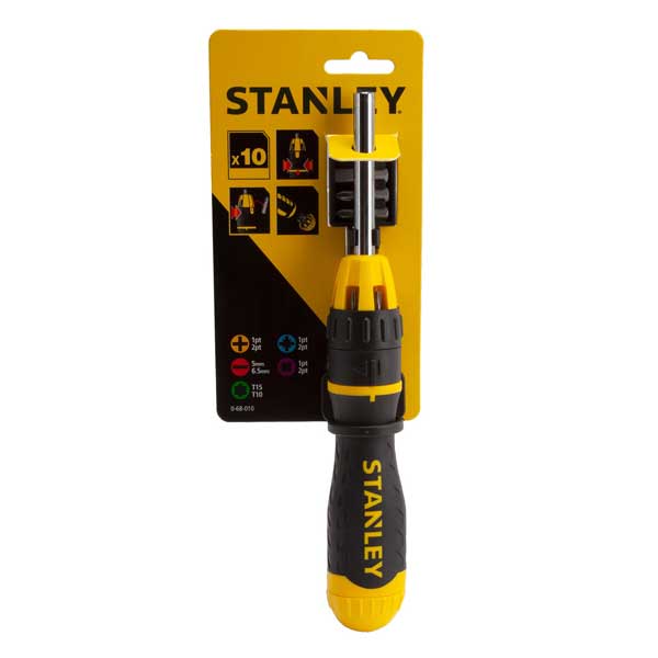 Multi-Bit Ratcheting Screwdriver Includes 10 Bits Set