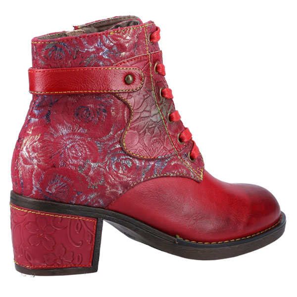 Musa Floral Print Lace Up Boots