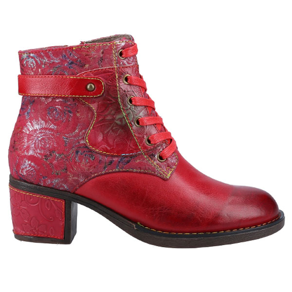 Musa Floral Print Lace Up Boots
