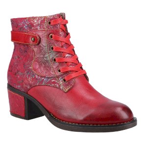 Musa Floral Print Lace Up Boots