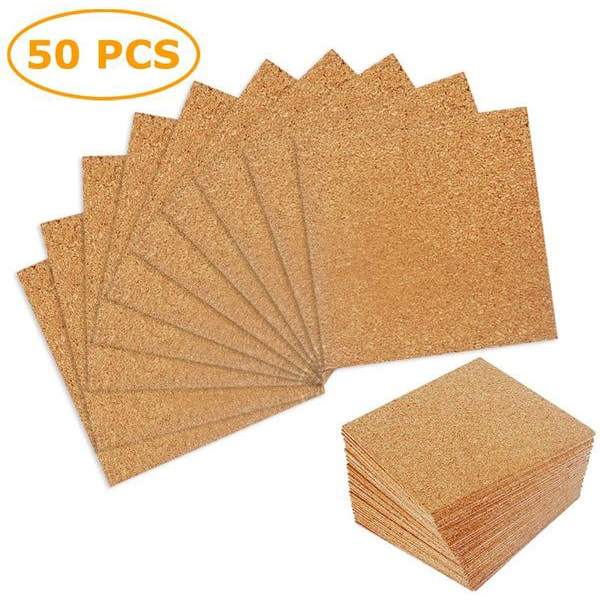 Non-Adhesive Cork Coaster Sheets Pack of 50 Pieces Set