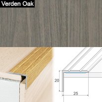 Non Slip Aluminium Wood Effect Stair Nosing Edge Trim Self Adhesive