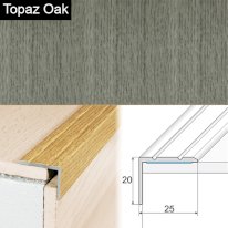 Non Slip Aluminium Wood Effect Stair Nosing Edge Trim Self Adhesive