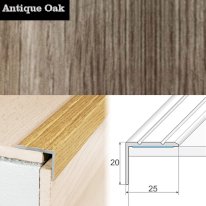 Non Slip Aluminium Wood Effect Stair Nosing Edge Trim Self Adhesive