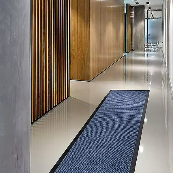 Non Slip Blue/Black Hard Wearing Rubber Barrier Mats For Indoor And Outdoor