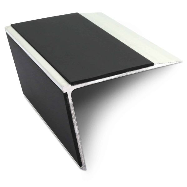Commercial Stair Nosing Edge Trim 75mm x 58mm With Non Slip Pvc Insert Aluminium