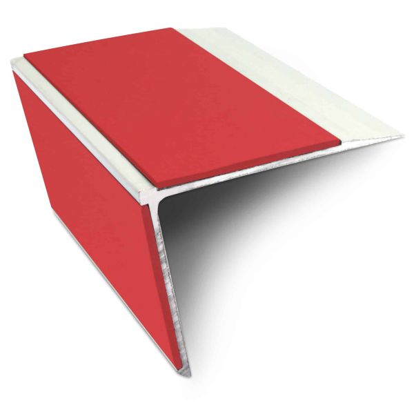 Commercial Stair Nosing Edge Trim 75mm x 58mm With Non Slip Pvc Insert Aluminium