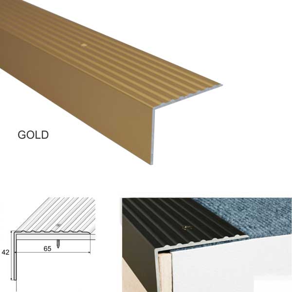 Non Slip Heavy Duty Aluminum Stairs Nosing For Stair Treads