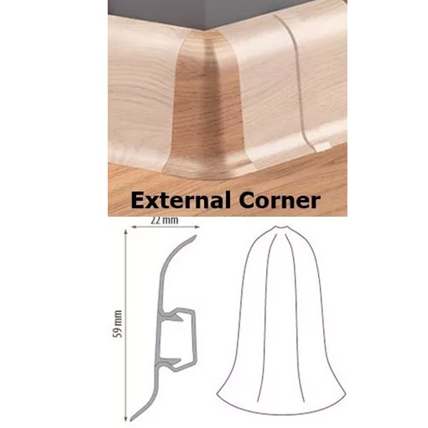 Oak Nevada PVC Skirting Board – Cable Cover & Flexible Edge Accessories