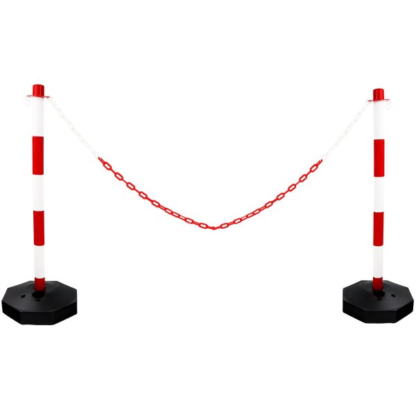 Plastic Chain Bollards Heavy-Duty Set – 10 Indoor & Outdoor Posts