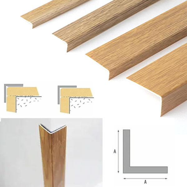 Plastic PVC Corner Angle Wall Guard Edge Protector Wood Effect