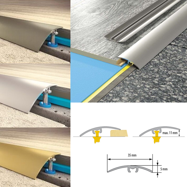 Push In Almunium Door Bars Threshold Strip Transition Trim Laminate Tiles