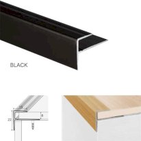 Push-In Anodised Aluminium Stair Nosing Edge Trim, Laminate or Wood Floors