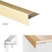 Push-In Anodised Aluminium Stair Nosing Edge Trim, Laminate or Wood Floors