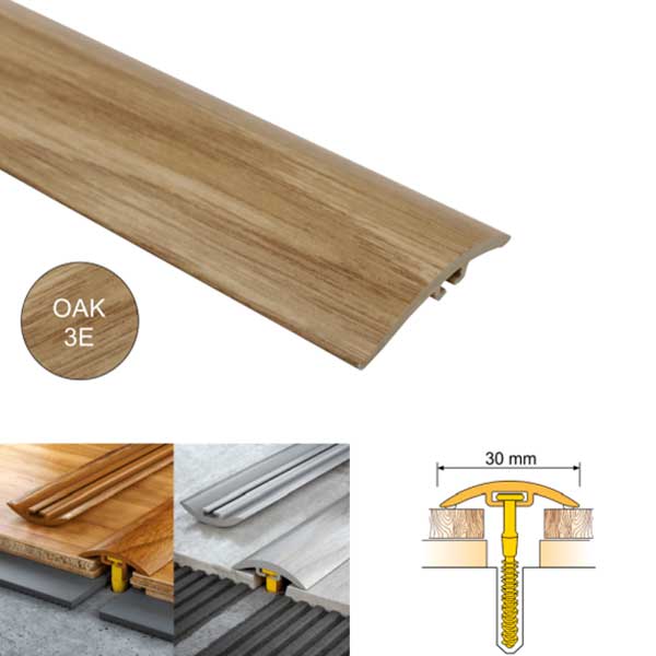 PVC door floor trim 30mm Wide for wooden, laminate, carpet, vinyl or tiled floors