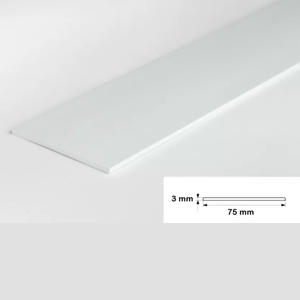 PVC Durable 2.5 Metre Long Flat Bar Trim Architrave Cover