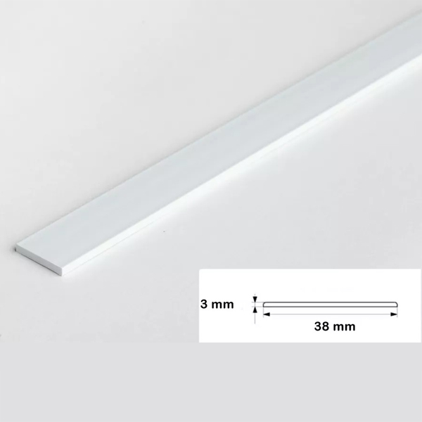 PVC Durable 2.5 Metre Long Flat Bar Trim Architrave Cover