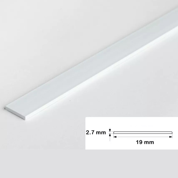 PVC Durable 2.5 Metre Long Flat Bar Trim Architrave Cover