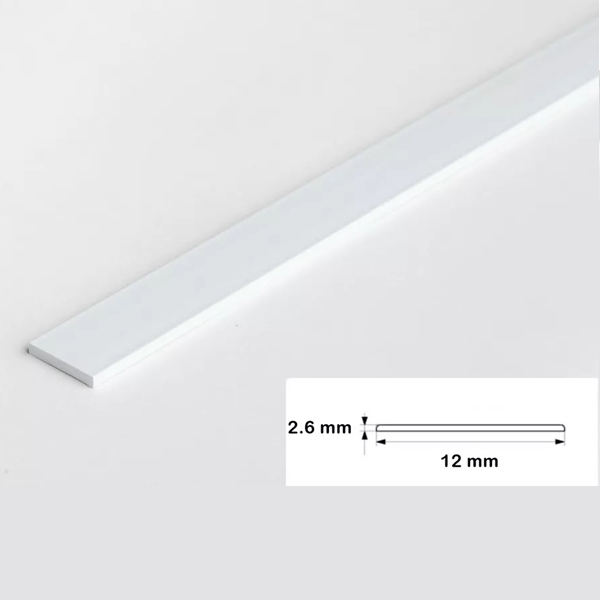 PVC Durable 2.5 Metre Long Flat Bar Trim Architrave Cover