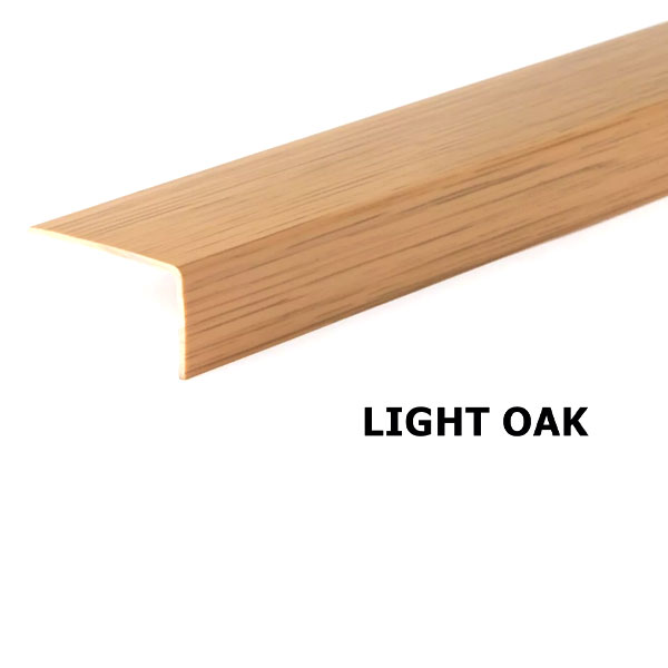 PVC Unequal Wood Effect Plastic Corner 90 Degree Angle Trim - 2.5m Long
