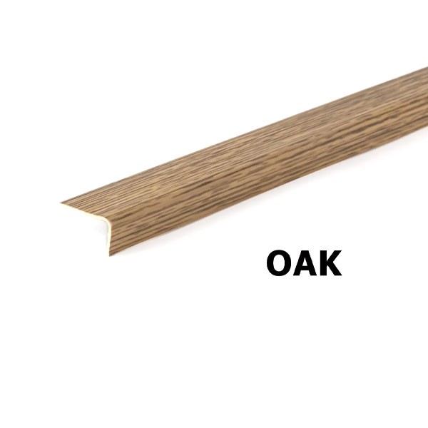 PVC Unequal Wood Effect Plastic Corner 90 Degree Angle Trim - 2.5m Long