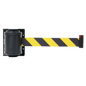 Retractable Black & Yellow Wall Barrier Tape