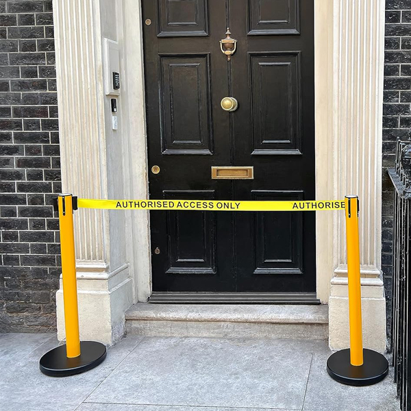 Authorized Access Only - Caution Queue Yellow Tape Barrier
