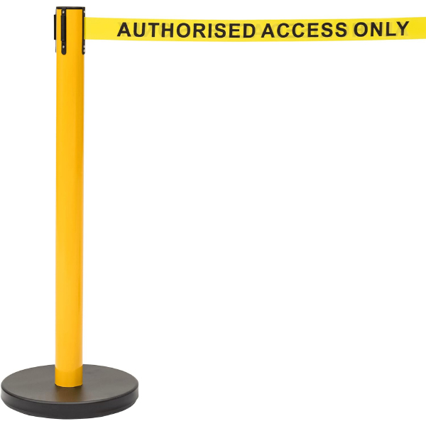 Authorized Access Only - Caution Queue Yellow Tape Barrier