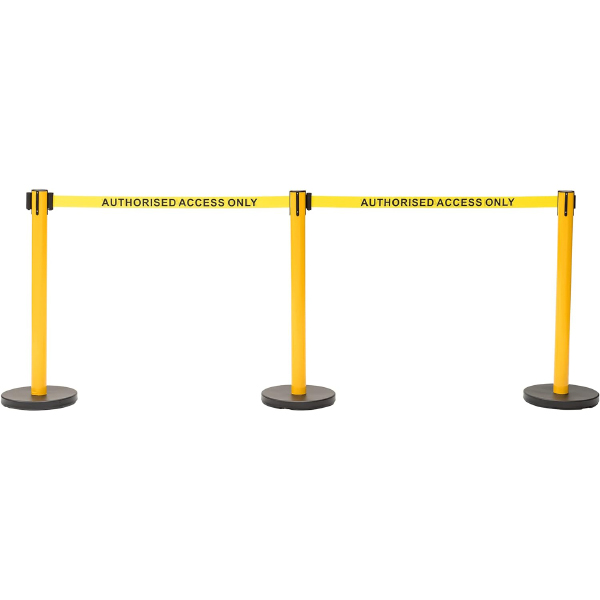 Authorized Access Only - Caution Queue Yellow Tape Barrier