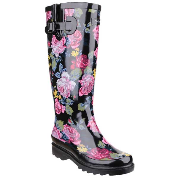 Rosefest Wellington Footwear With Floral Pattern